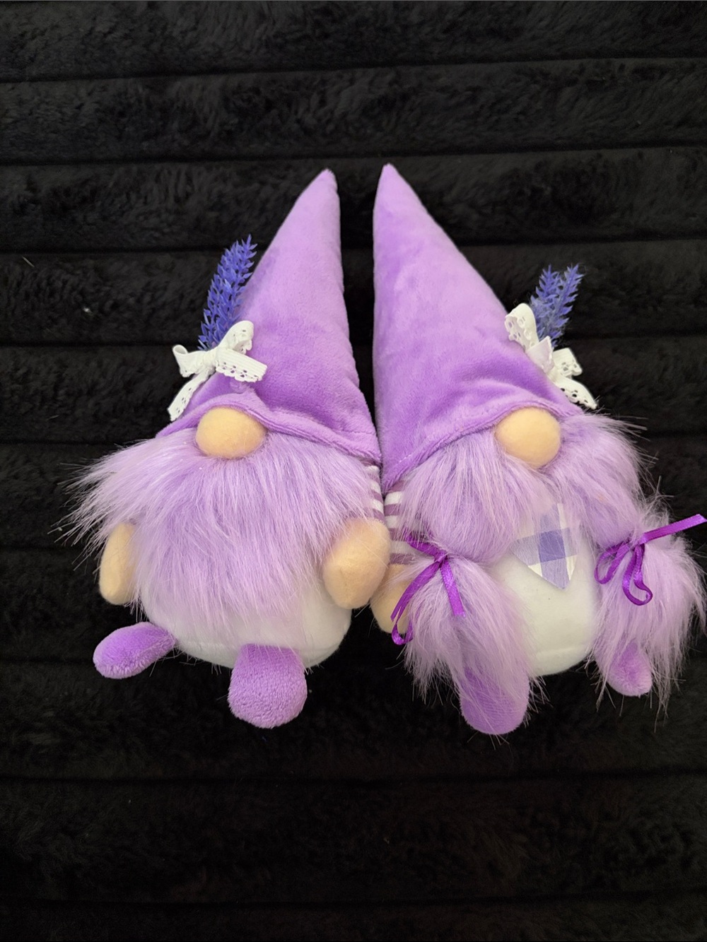 Purple Plush Gnome Pair Kids Toy - Soft Lavender Gnomes